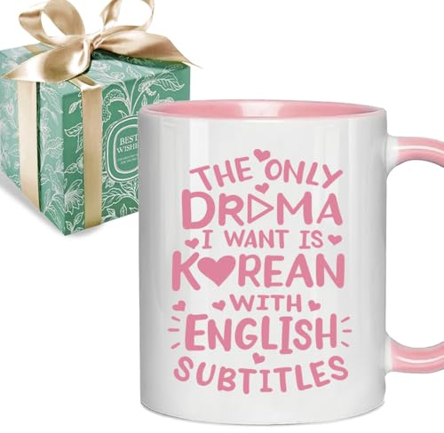 Funny K-Drama Lovers Gifts for Women, Korean Drama Coffee Mug 11oz | Novelty Kdrama & K Pop Gifts for Friends, Sister, Girlfriend & Wife, K Pop Fans Gift for Her