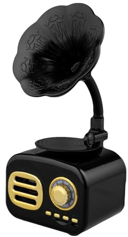 Bluetooth Speaker - Vintage Phonograph Jukebox Radio, Mini Portable Wireless Stereo with HD Surround Sound, Bluetooth 4.1