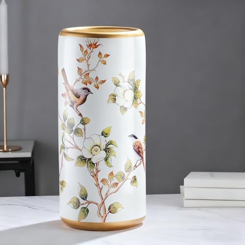 BEBANE Portaombrelli in Ceramica, portaombrelli in Ceramica Vintage, portaombrelli per Ingresso, Porcellana Dipinta Multifunzionale, Adatto per l'ingresso Interno(C)