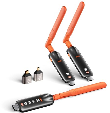 AIMIBO Wireless HDMI Sender mit 2 Empfängern für bis zu 6 Displays/TVs, 50m