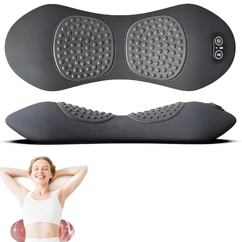 WirbelSanft Pro, 3-in-1 Lendenwirbelkissen, Verstellbares Lendenwirbelstützkissen zum Schlafen aus Memory-Schaum, Ergonomisches Massagegerät mit Wärme und Vibration für unteren Rücken (Schwarz)
