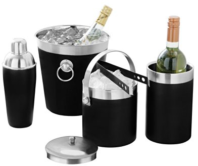 Premier Housewares Champagne Bucket - Black, H21 x W20 x D20cm