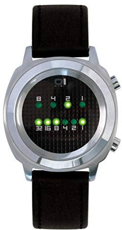 OI THE ONE Herren Digital Quarz Uhr mit Leder Armband Zerone ZE102G1