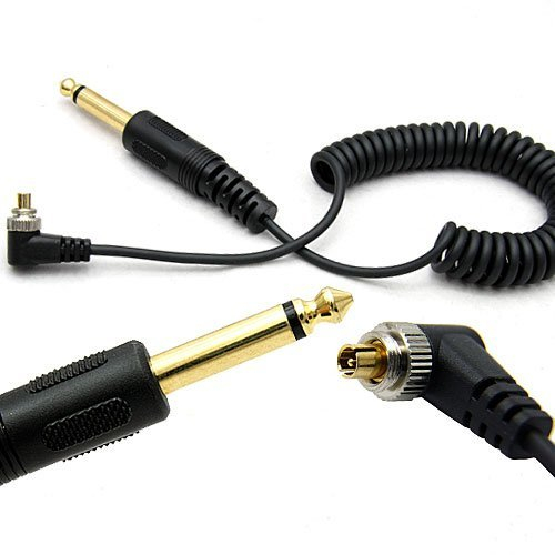DSLRKIT 6.35mm to Male Flash PC Sync Cable Cord with Screw Lock