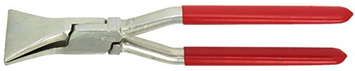 STUBAI FALZZANGE SHORT NIROLOOK 60 mm | kompakte Ausführung für präzise Arbeiten an Dach und Fassade | PVC-Griffe, eingelegt, Edelstahloptik