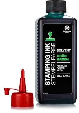 1000 ml Solvent Stempelfarbe grün, auf Lösemittelbasis für nichtsaugende und nichtporöse Untergründe, lasierend