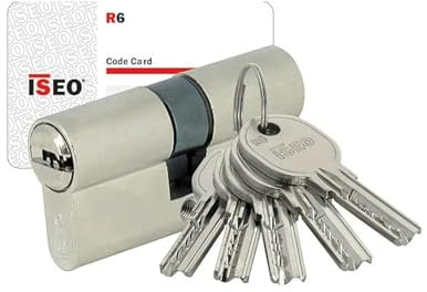 Cylindre ISR6 30x80 5 clés 6 goupilles laiton nickelé Iséo