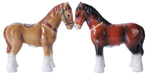Pacific Giftware 4.75 inches Clydesdale Horses Magnetic Salt and Pepper Shaker Kitchen Set