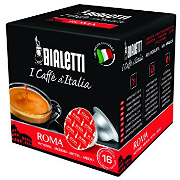 Bialetti Café Boîte de 16 Capsules Roma Moyenne 70 g - Lot de 4