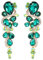 Clearine Pendientes para mujer Bohemio Boho Cristal Boda nupcial Gota colgantes llamativos Tono dorado Verde