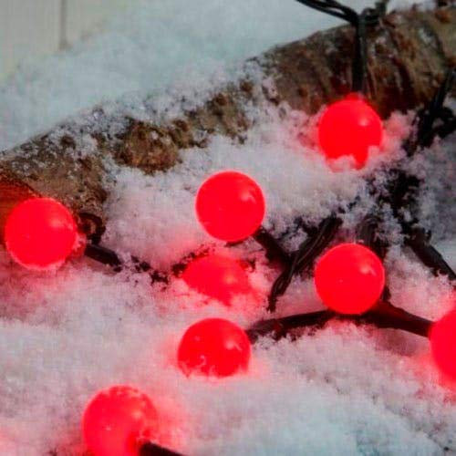 Fit & Forget Battery 100 LED Berry Lights : Timer Multifunction : Indoor/Outdoor : Red 6816019GR