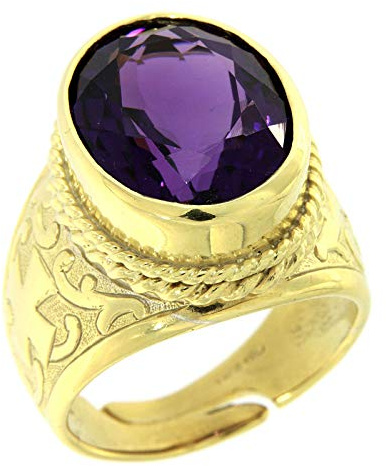 Holyart Bischofsausstattung: Bischofsring, mit Amethyst, 925er Silber vergoldet