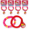 CRAZE ROLLYS Bibi & Tina Haargummis Mädchen x4 kleine Haargummis Mädchen Haarschmuck Haar Accessoire Haargummi klein Kinderschmuck 12949, Pink Rot