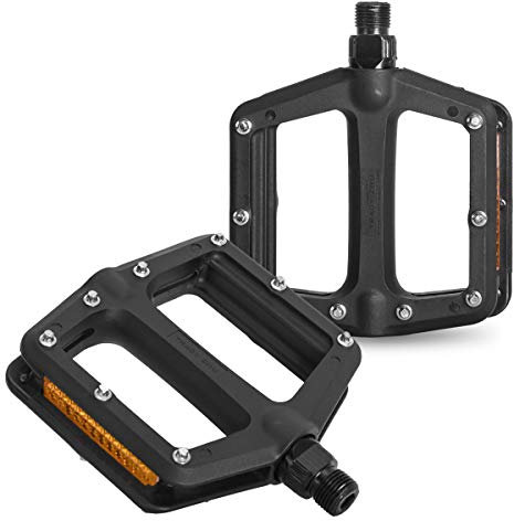 DRBIKE MTB Pedale Mountainbike Pedale Leichte Nylonfaser Fahrrad Plattform Pedale für BMX MTB Road Fixie 9/16 Zoll, Schwarz