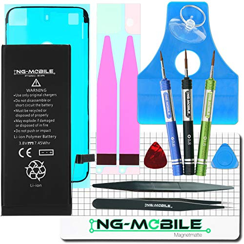 NG-Mobile Akku Ersatz für Apple iPhone 7 | Profi Reparatur Werkzeug-Set | Original Batterie Kapazität 1960 mAh - Neue Produktion - Sept. 2021