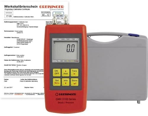 Greisinger GMH3161-12-WPD5 Manometer Kalibriert (ISO) Luftdruck, nicht aggressive Gase, Korro