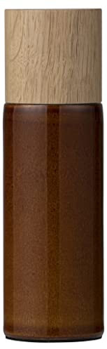 BITZ Salzmühle, Gewürzmühle aus Steingut, Keramikmahlwerk, 16,7 cm hoch, bernsteinfarben