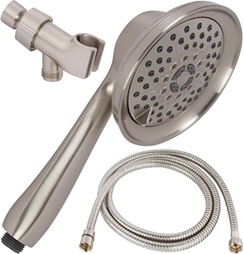 Duschmassage-Handbrause mit Schlauch – Massagegerät & Nebel Handbrause-Set – Hochdruck-abnehmbarer Kopf und Halterung – verstellbares Massage-Regenspray, 1,8 GPM – gebürstetes Nickel