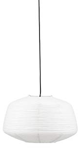 House Doctor HDBidar Lampenschirm | Reispapier Lampe Weiß | h: 32 cm, dia: 50 cm, Max 60 W |