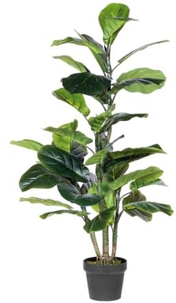 Catral Nortene | Planta Artificial Ficus Lyrata 120cm Nortene | Plantas Artificiales Realistas | Planta Artificial para Hogar Y Oficina Decoración Interior Y Exterior