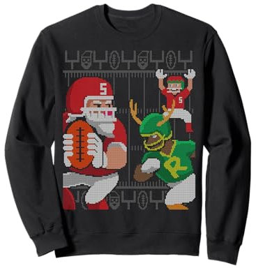Santa Claus Elf Rentier Football Ugly Christmas Sweater Sweatshirt