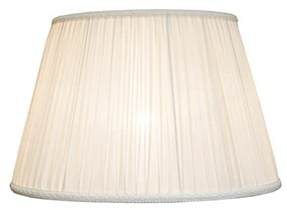 cappello paralume paraluce per lampada tondo nuovo plissettato plissé avorio panna Plissettato tessuto stoffa fatto a mano Made in Italy cucito a mano. (DIAMETRO 35 ATTACCO E27)