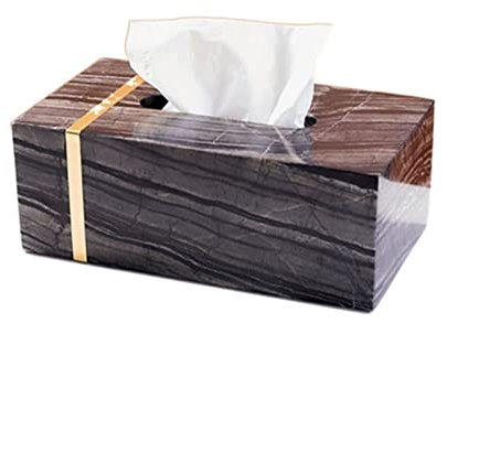 TOMYEUS Tissue Box Licht Luxus Marmor Tissue Box Dekoration Tee Tisch Servietten Box Home Wohnzimmer Tischdekoration Zeichenpapier Box Taschentuchhalter (Color : A)