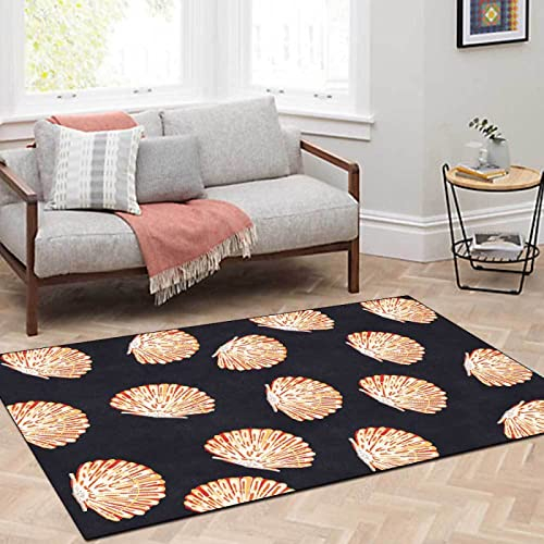 Tapis Style Moderne Tapis Poils Ras Coquille Orange Simple Nordique,pour la décoration de la Zone d'escalier d'entrée du Couloir de la maison-130*190cm (4.2ft x 6.2ft)