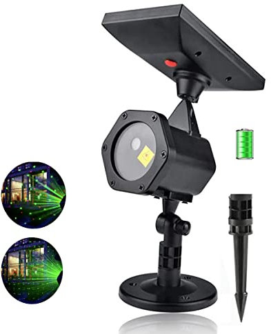 LED Proyector de Navidad de energía solar, Proyector Luces Exterior Navidad, Luz de Proyector Impermeable Interior y Exterior, Proyector luces de Decoración Navidad para Fiestas y Festivos