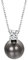Aleasha Perlenkette Damen Silber 925 Schwarze Perlen Zirkonia Halskette Anhänger Schmuck Geschenke