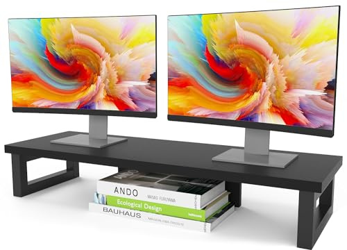 WESTREE Dual Monitorständer Riser-Monitorständer Riser für 2 Monitore, stabiler Computer-Monitorständer