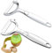 Hosawtek Vegetable Peeler Potato Peeler, 0.24Ib Stainless Steel Non-Slip Handle and Sharp Blades, Set Of 2 (1 Straight 1 Serrated Blade) Collaborative Work Perfect Peeling of all Crusts and Soft Skins