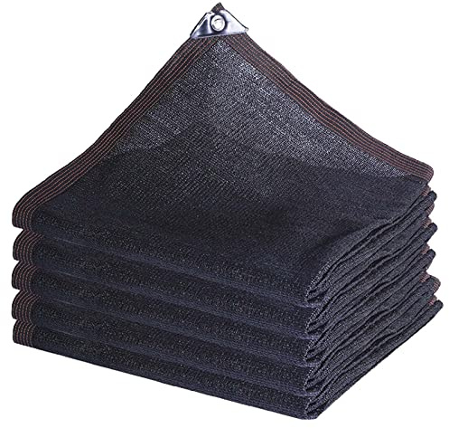 SSFMSF Malla Sombreadora Tela De Sombra para Invernadero con Ojales Tasa De Sombreado del 85-95%, para Estanque Cubierta Patio Planta Flor Gallinero Cochera. (Negro 12-Pin / 3m * 5m / 9.8ft * 16.4ft)