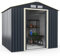 GOPLUS 4,1㎡ Abri de Jardin Métal, Cabine de Jardin Extérieur Portes Coulissantes, Cabane de Rangement Outils, 213 x 191 x 195 cm, Gris