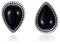 Ohrringe Onyx Schwarz 925 Sterling Silber Vintage Retro Ohrstecker 11 * 8mm Träne Schwarzer Onyx