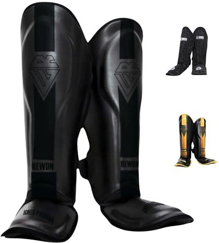 REWON Kickboxen schienbeinschutz - schienbeinschoner Boxen Herren Damen - MMA Muay Thai Kampfsport Schienbeinschoner, Thaiboxen Schienbeinschoner