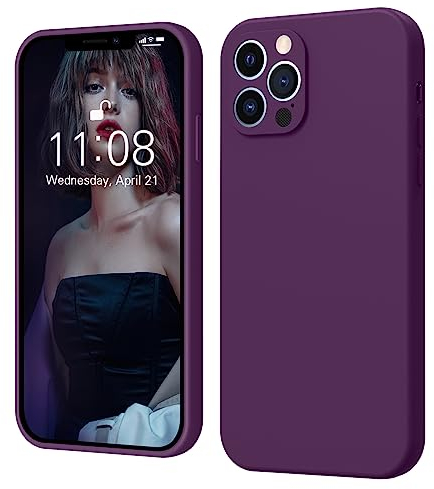 ElestBela für iPhone 12 Pro Max Hülle Silikon Case, Handyhülle für iPhone 12 Pro Max Ultra Dünn Slim mit Microfiber, Kratzfeste Rundumschutz Case Schutzhülle Hülle Dunkel Lila