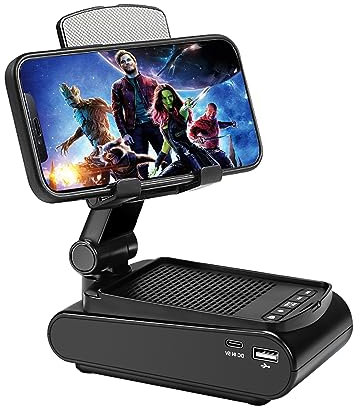 Fanlory Gifts for Men,Cell Phone Stand with Wireless Bluetooth Speaker HD Surround Sound for Home and Outdoors with Bluetooth Speaker for Desk Compatible with iPhone for ipad,All Smartphones