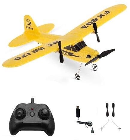 Goolsky FX-803 RC Airplane for Kids & Beginners, 2.4G 2 CH Ready to Fly RC Plane, Radio Controlled Aircraft with USB Charging, Easy to Fly Electric Glider Toy Gift for Boys and Girls