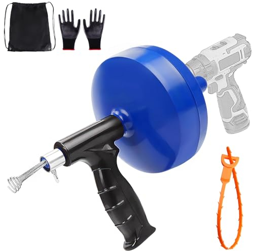 Desatascador Tuberias Profesional Espiral 8,5 Metros Desatascador Fregadero Alambre Desatascador Tuberias a Presion Guia Cable Limpia Desatascar Tuberias Canos Guia Desagues Maquina Cañerias 2 Guantes