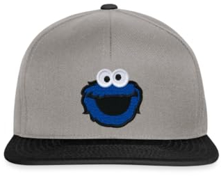 Spreadshirt Sesamstraße Krümelmonster Stick Snapback Cap, One Size, Graphit/Schwarz