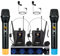 ZERFUN Pro Wireless Microphone System 4 Channel, UHF Metal Cordless Handheld Headset Lavalier Lapel Mics for Church Karaoke Singing, 4x50 Adjustable Frequency(G8 Battery 2 Handheld 2 Bodypack)