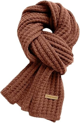 EHOTER Strickschal Warm Langschal Gestrickt Winterschal Einfarbig Mode Groß Verdickt Wollschal Vintage Unisex Schals Deckenschal Halstuch für Damen Mädchen Herren Junge Geschenk