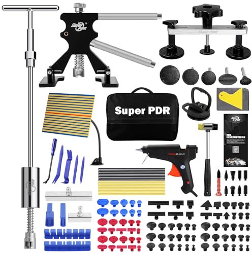 Ventouse de débosselage carrosserie, kit complet d'outils de réparation sans peinture avec marteau de carrossier pour débosseler voitures, réfrigérateurs, motos et autres surfaces de carrosserie