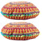 Bcowtte 2X Indische Mandala Boden Kissen Runde Böhmische Kissen Kissen Kissen Abdeckung Fall 13
