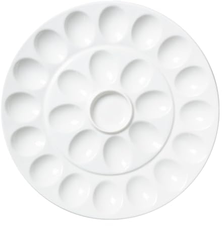 Fenteer Plato de Cerámica para Servir Huevos Rellenos, 32CM, Individual