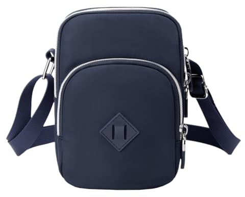 FAVORTALK Kleine Umhängetasche Messenger Handtaschen Leichte - Multi Pocket Taschen Hellblau Handytasche zum Umhängen Schultertasche aus Wasserabweisendes für Damen Crossbody Bag - B00112