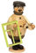 Drechslerei Kuhnert - Rauchmann/Räucherfigur aus Holz - Max als Tischler - 16 cm Höhe - Made in Germany