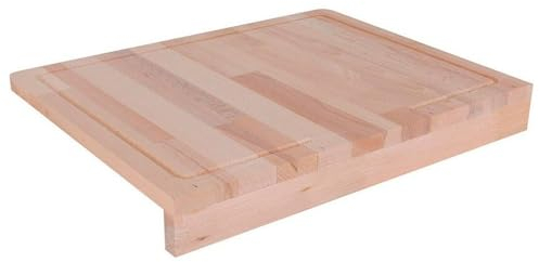 Acan Tradineur - Tabla de cortar de madera, colocación en borde de encimera, duradera y resistente, material natural, ecológico, fácil de limpiar, cocina, 45 x 35 cm