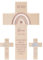 wunderwunsch - Personalisiertes Taufkreuz mit hochwertigem Spezial-Druck aus massivem Buchenholz - Taufe Geschenk - Holzkreuz Taufe (Regenbogen rosa)